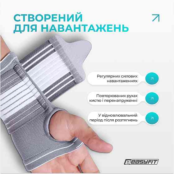 Бандаж на кисть руки EasyFit Flex з фіксуючим ременем (L) Коломыя