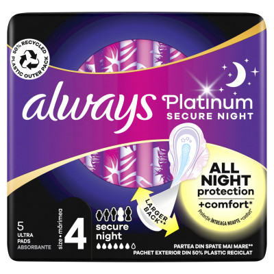 Гігієнічні прокладки Always Platinum Secure Night (Розмір 4) 5 шт. (8001841449821) Вінниця - фото 2