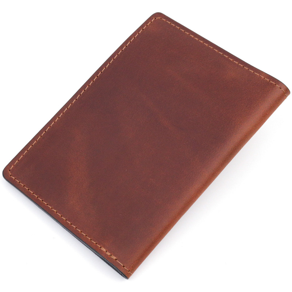 Обложка на военный билет в винтажной коже Карта GRANDE PELLE 16782 Светло-коричневая Киев - изображение 2