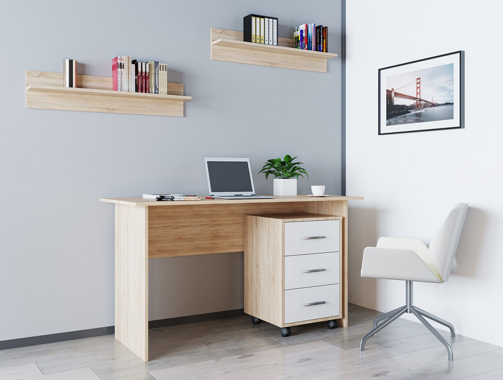 Офісний стіл Doros Т3 120х60х78 см Дуб cонома/Білий (DRS-011314) Львів - фото 1