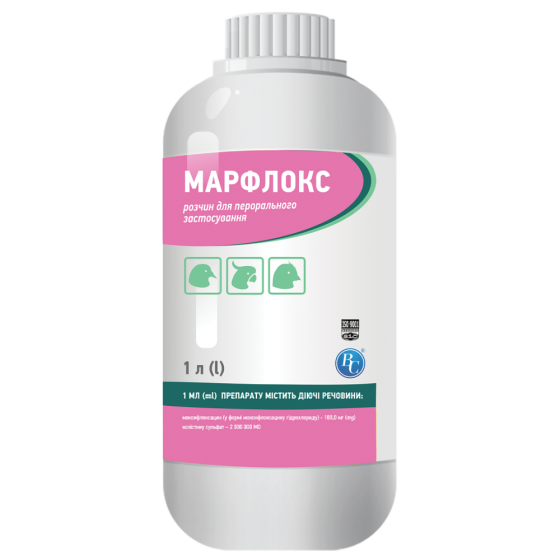 Марфлокс для лечение декоративных птиц 1 л Ветсинтез Винница