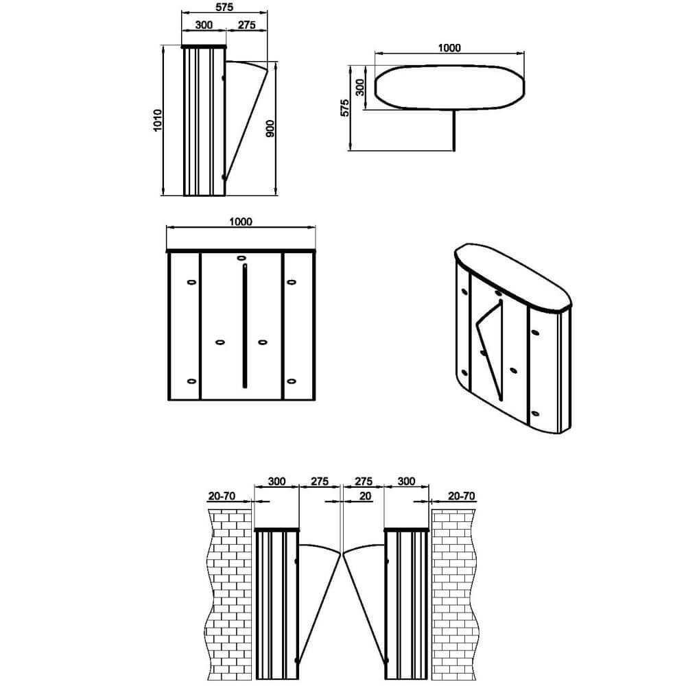 Швидкісний турнікет Came HG 02 GL-S з однією розсувною стулкою Киев - изображение 2