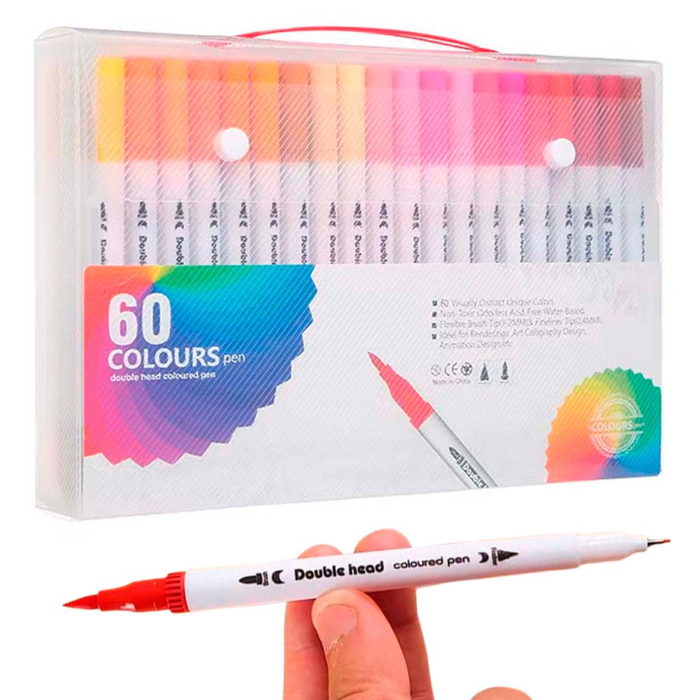 Набор двусторонних маркеров на водной основе 60шт SBR Киев - изображение 1