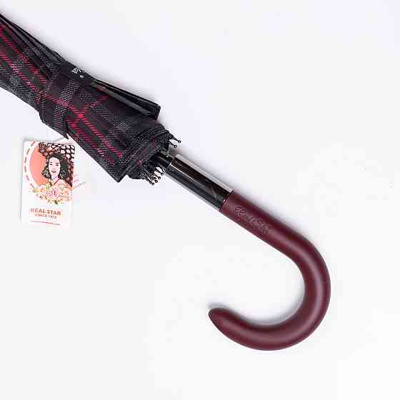 Классический зонт-трость полуавтомат из полиэстера 16 спиц диаметр 117 см Красный HP-23-4R Киев