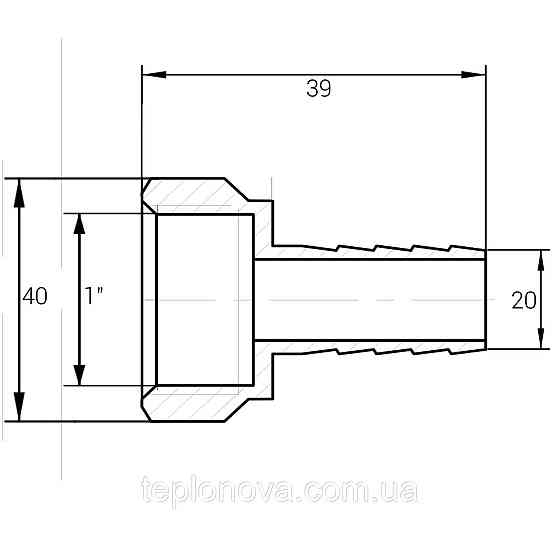 Штуцер 1″В 20мм никелированный NU5J1S OPTIMUM Черновцы