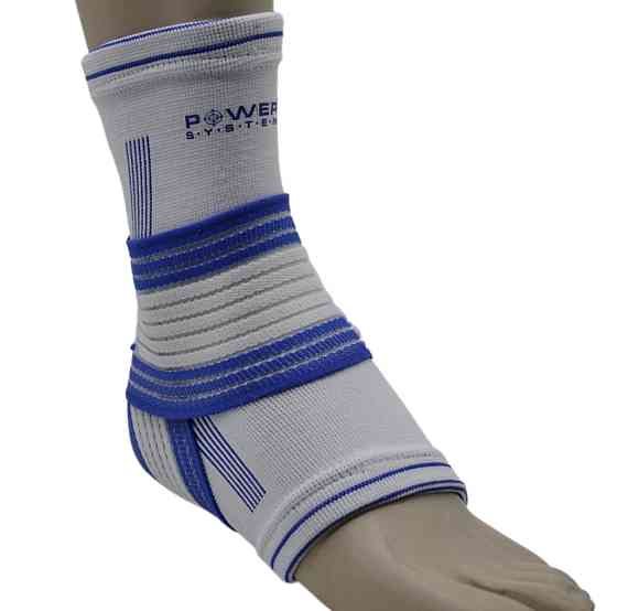 Бандажі на гомілкостоп Power System PS-6009 Ankle Support Pro Blue/White (1шт.) S/M Кам'янське