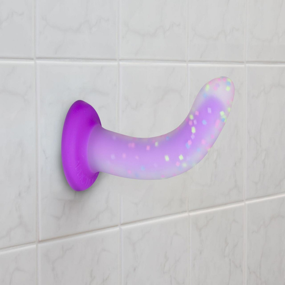 Светящийся в темноте фаллоимитатор ADDICTION Rave 8″ Glow in the Dark Dildo Purple Confetti , 20,3 см Sex Aura Киев - изображение 9