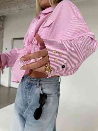 Женская стильная оверсайз рубашка с открытой спиной коттон Одесса