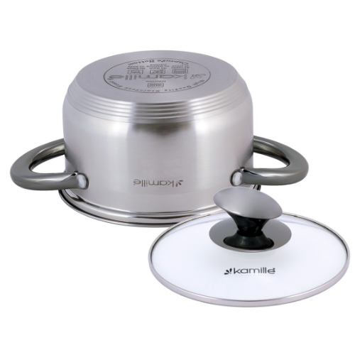 Каструля нержавіюча сталь 1,5л з кришкою порожнисті ручки 4920 KAMILLE Житомир - изображение 4