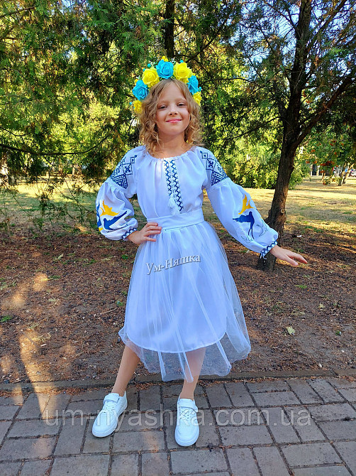 Жовто-блакитний віночок з трояндами Кривий Ріг - фото 5