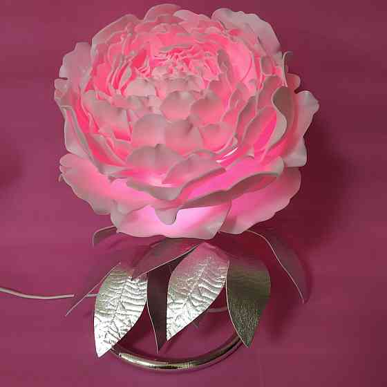 Світильник-нічник "Півонія на сріблі" Дніпро