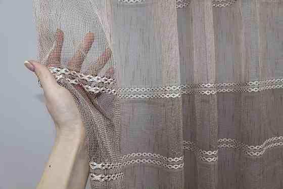 Тюль VR-Textil 1907т Flora Батист Білий з фіолетовим та салатовим 300х270 см (40-243) Київ