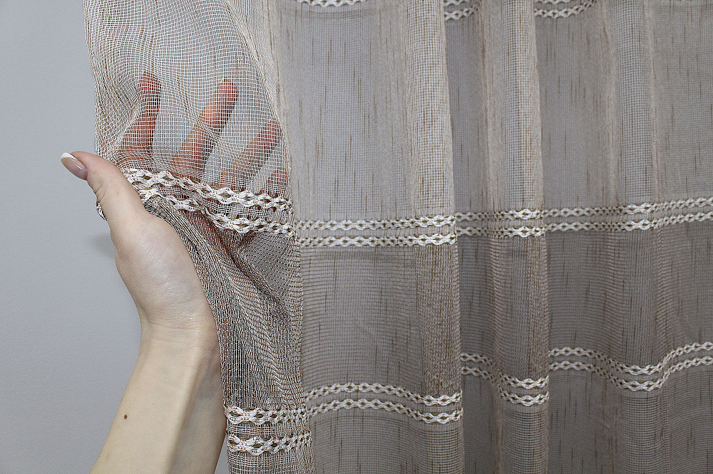 Тюль VR-Textil 1907т Flora Батист Білий з фіолетовим та салатовим 300х270 см (40-243) Київ - фото 5