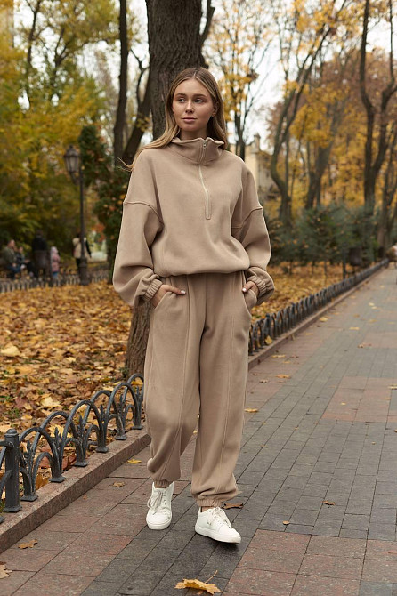 Женский теплый прогулочный костюм двойка двусторонний полар флис Одесса - изображение 1