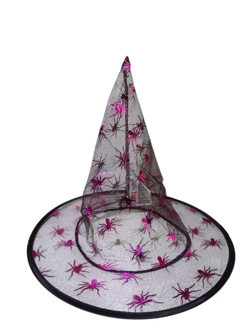 Дитячий капелюх Відьми прозорий павутинка з павуками для Хелловіна one size рожевий Київ - фото 2