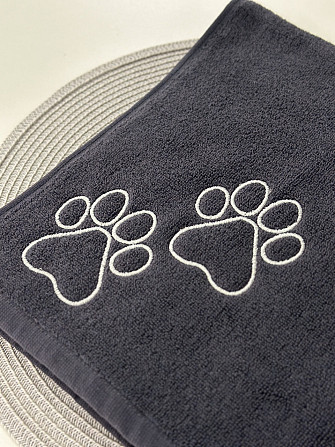 Полотенце махровое для животных с лапками от Ideal Textile 50х90 см 450 г/м2 графитовое Черновцы - изображение 6