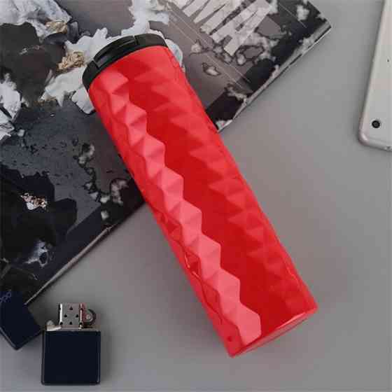 Термокружка глянцевая Starbucks Ромб 450 мл (Red) Винница