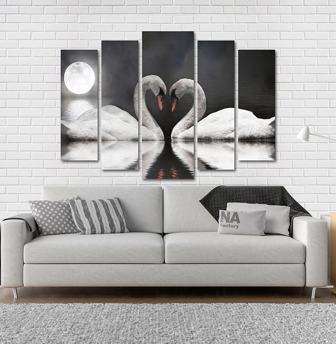 Модульна картина Лебеді Місяць Art-120_5 Київ - фото 2