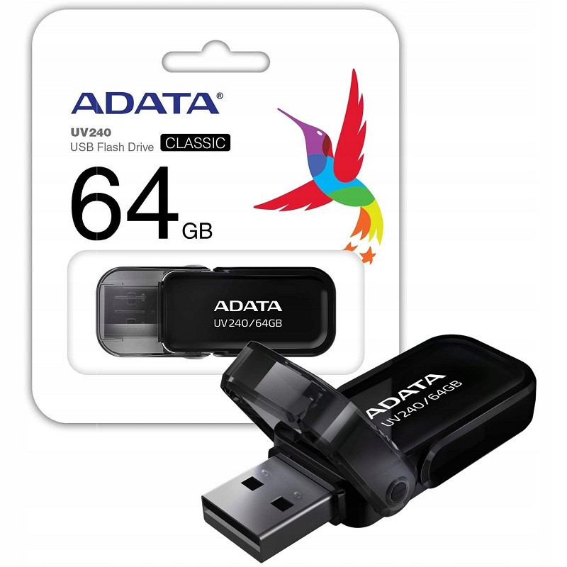 Флеш-накопичувач ADATA USB 2.0 AUV 240 64Gb Black Київ - фото 12