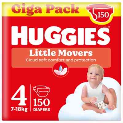 Подгузники Huggies Little Movers 4 (7-18 кг) M-pack, 150 шт (5029053583402) Винница