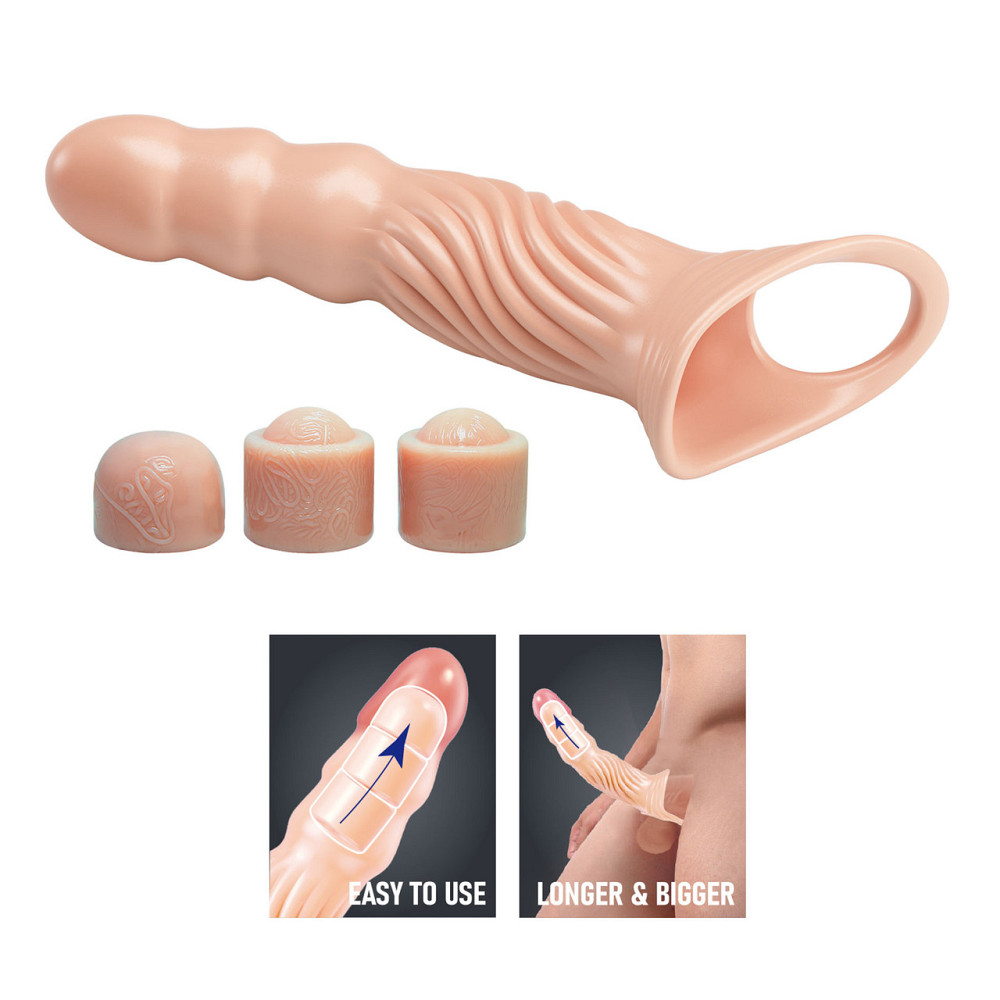 Насадка  на пеніс Pretty Love 3.0 Adjustable Penis Sleeve Extender Sex Aura Київ - фото 3
