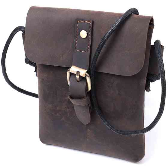 Винтажная сумка через плечо из натуральной кожи Vintage sale_15084 Коричневый Киев