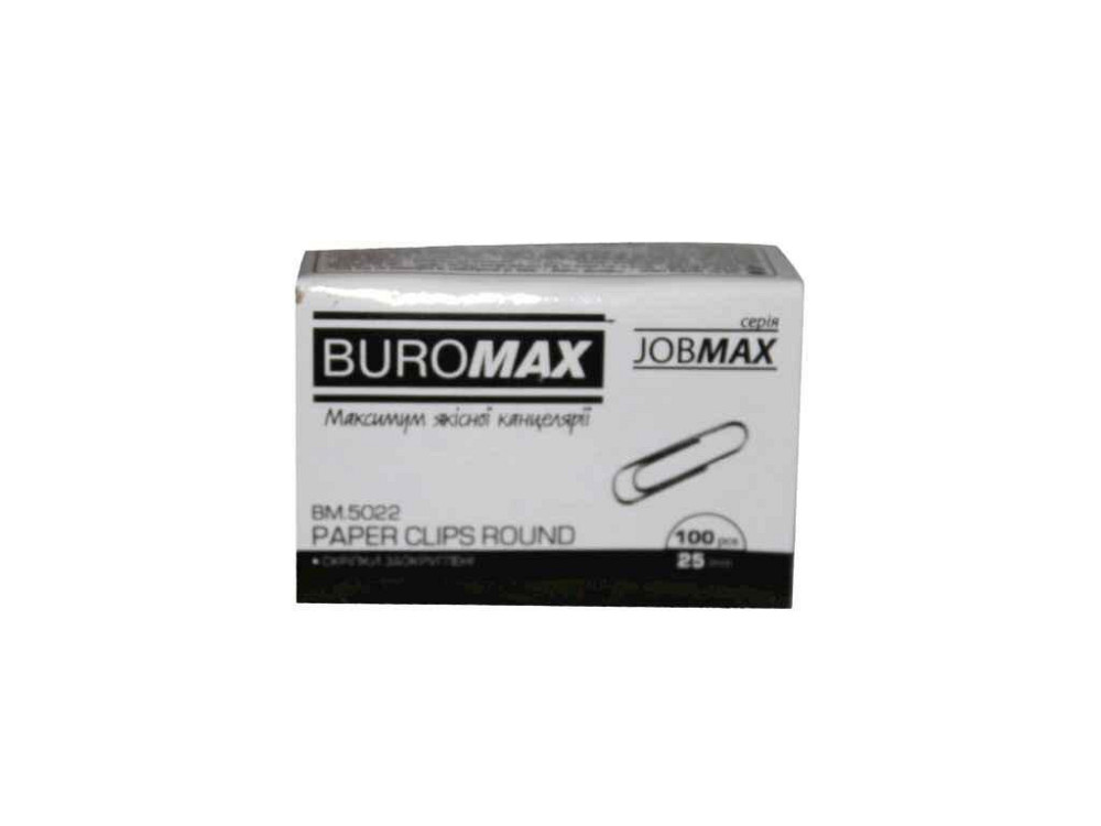 Скріпки 25 мм 100 шт круглі BM.5022 ТМ BUROMAX   Solmir Київ - фото 1