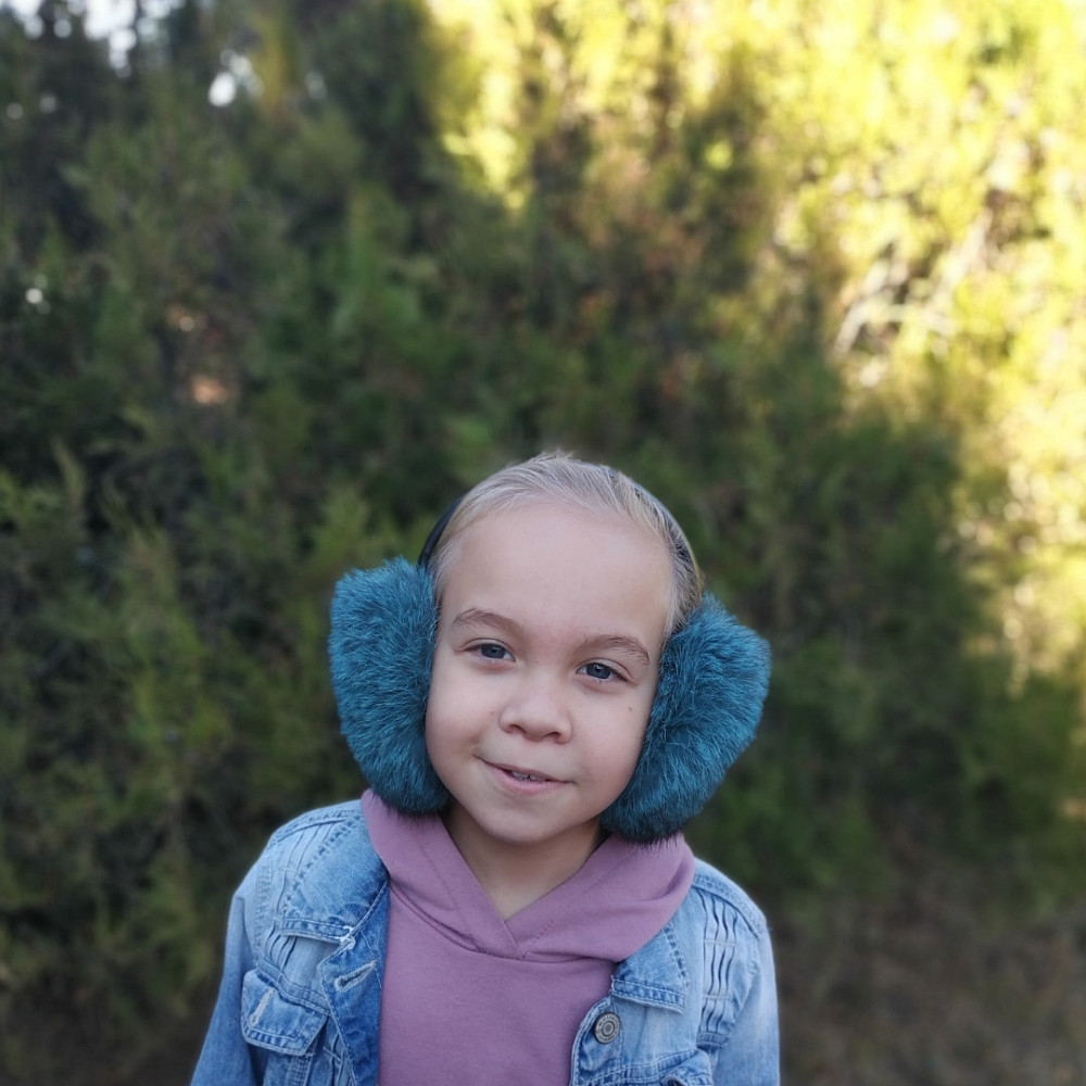 Наушники меховые детские из кролика Бирюзовый Харьков - изображение 3