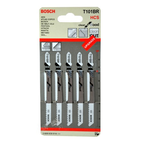 Пилки для лобзика Bosch T101BR HCS по дереву ( 5 шт.) Полтава - фото 1