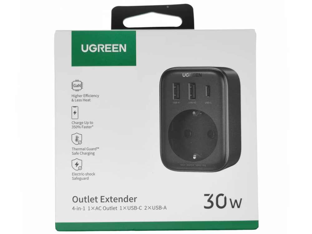 Мережевий зарядний пристрій UGREEN CD314 30W Outlet Extender EU (2A1C) (UGR-90613) Київ - фото 9
