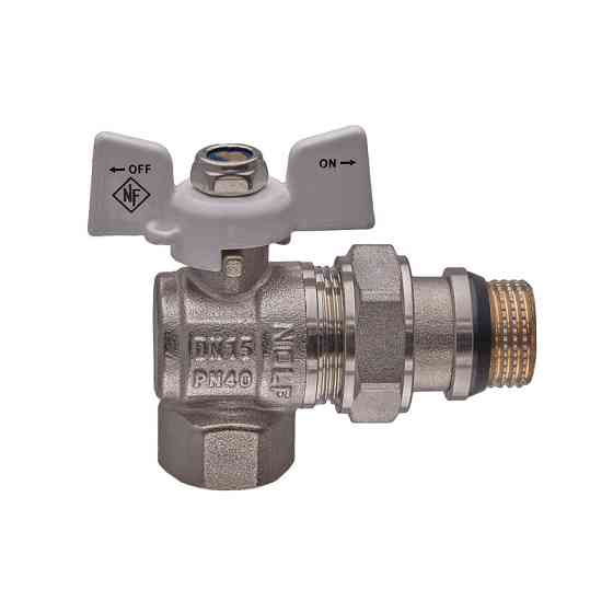 Кран кульовий з американкою Nolf classic NFC.983-06-1/2" FM ГШМ WHITE кутовий "антипротікання" (NF3162) Київ