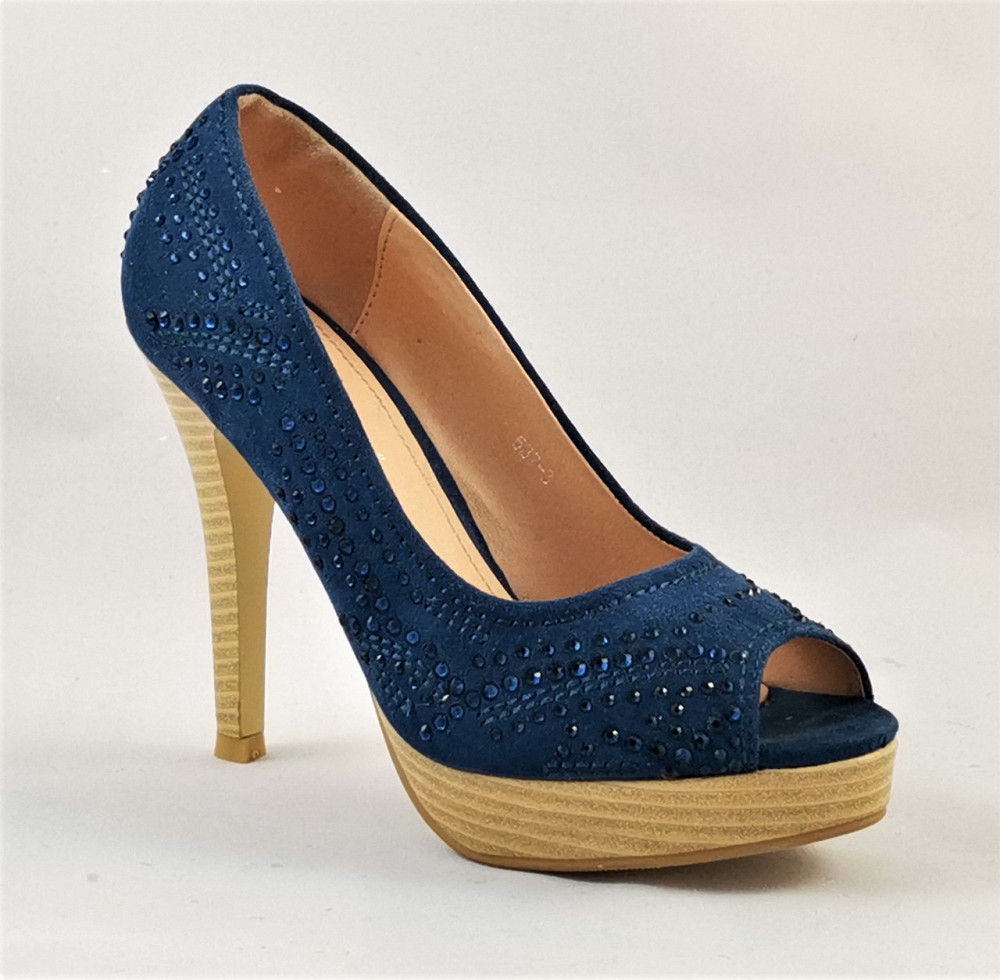 Жіночі Сині Туфлі на Каблуку Шпильке Замшеві Модельні (розміри: 36,37,38,39,40) — 37-3 Дніпро - фото 4