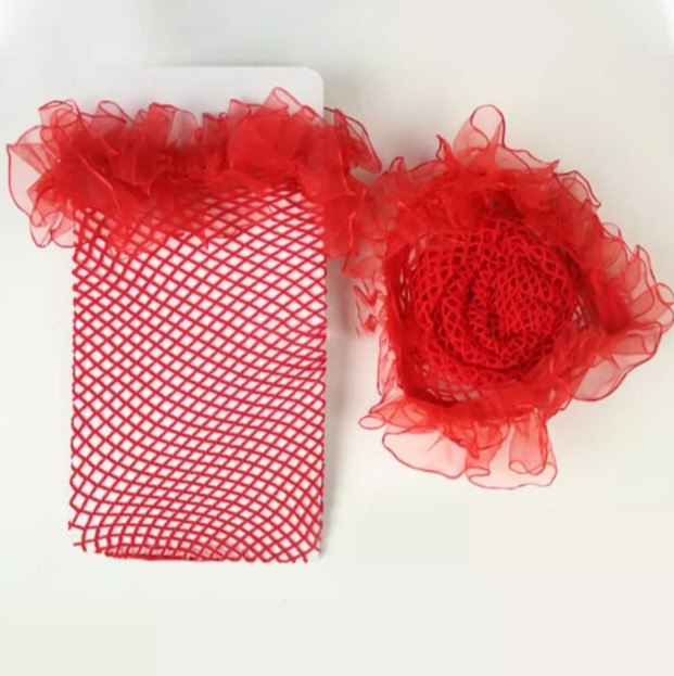 Женские чулки в сетку 1/2 красный Киев - изображение 2