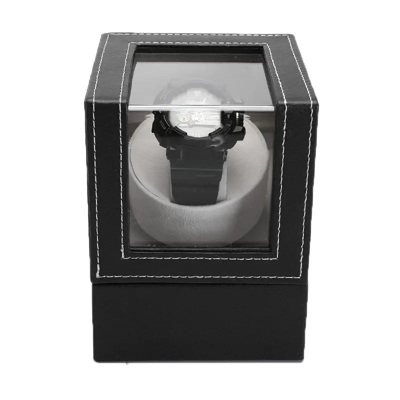 Скринька для підзаводу годинника Віндер тайммувер для 1-го годинника (Чорний із сірим) Вінниця - фото 9