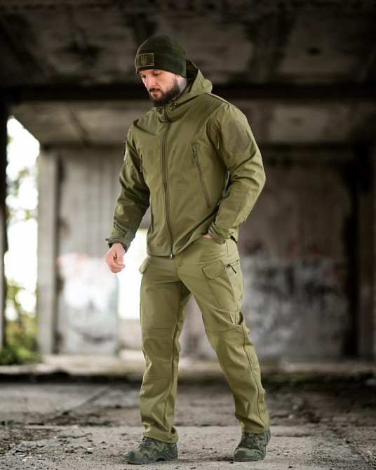 Демисезонный тактический костюм софшел TIGER олива ПП8241 Одесса - изображение 2