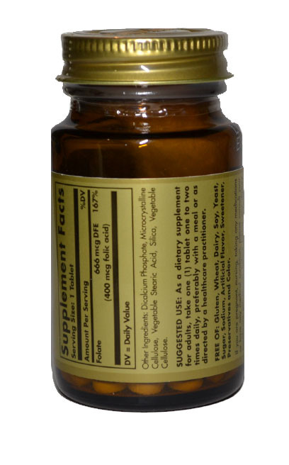 Фолиевая кислота (Folic acid), Solgar, 400 мкг 250 таблеток Киев - изображение 2