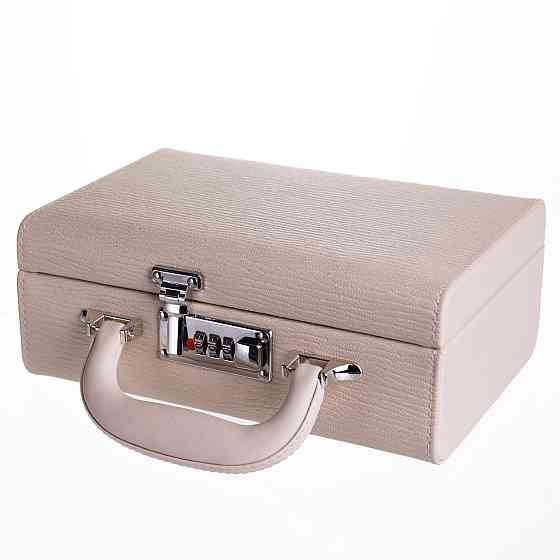 Скринька для прикрас з еко шкіри 2 яруси з кодовим замком Бежевий HP-5-24BE Київ