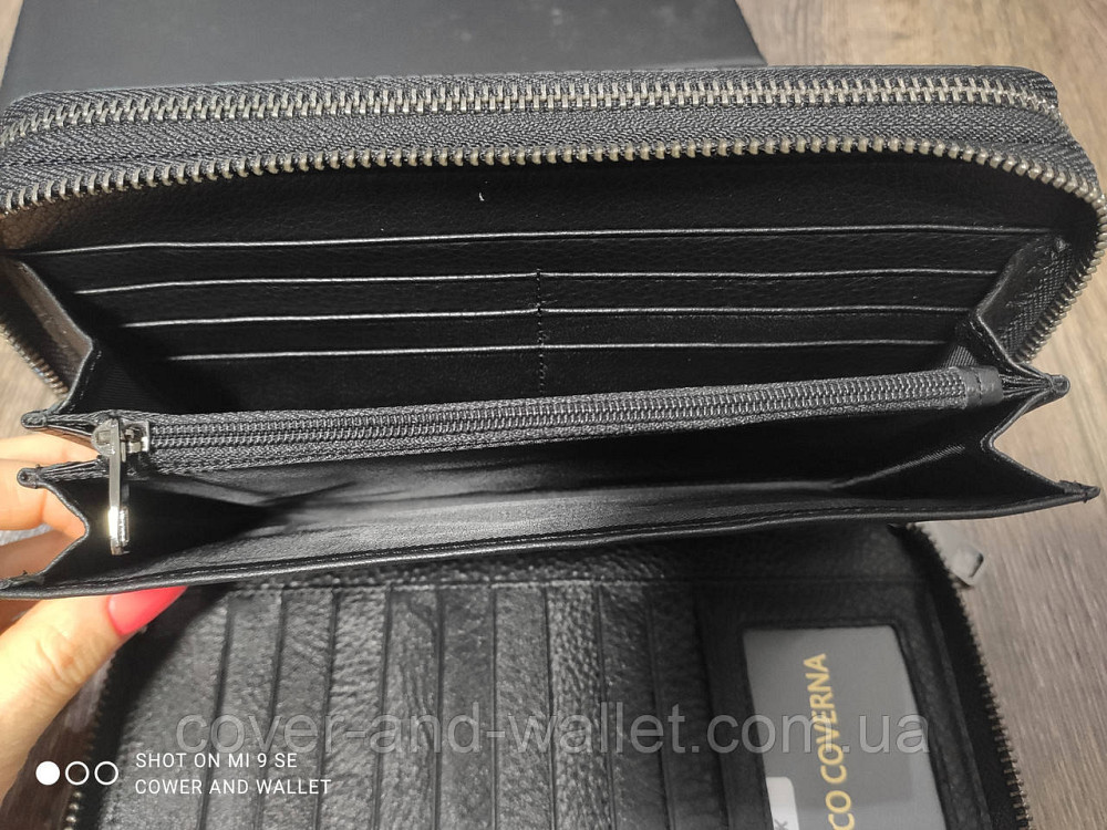 Мужская кожаная барсетка клатч на две молнии Marco Coverna 5902C Черный Киев - изображение 3