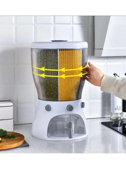 Белый Диспенсер для круп вращающийся с дозатором Коломия - фото 8