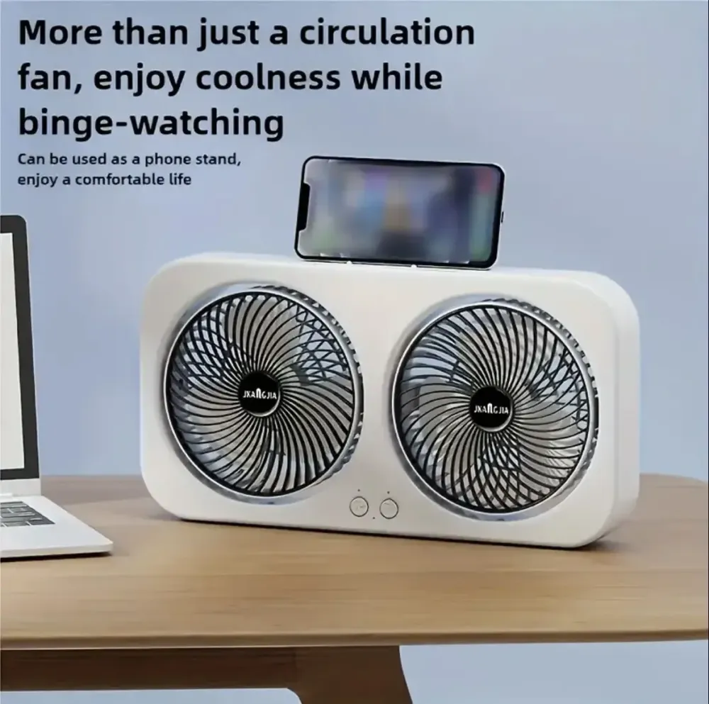 Компактный настольный вентилятор с двойным потоком воздуха и циркуляцией воздуха AND LY-879 Коломия - фото 9