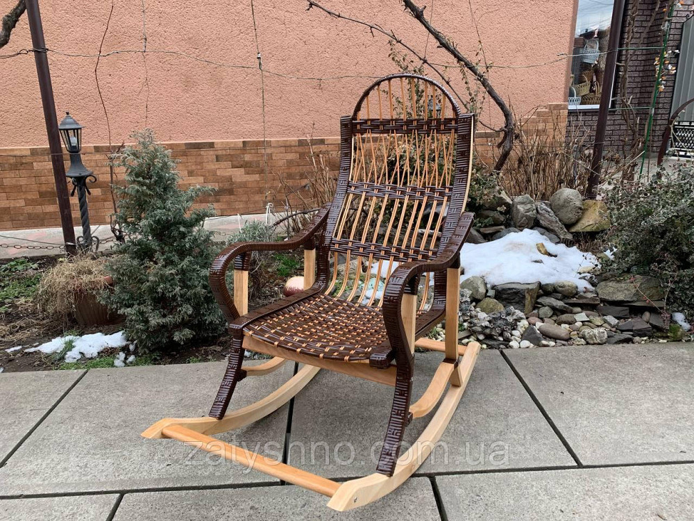 Кресло-качалка из ротанга черная с удобной спинкой Киев - изображение 5