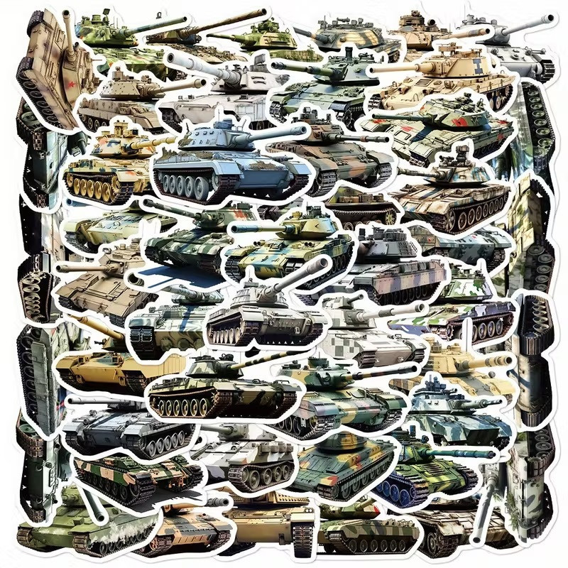 Набор стикеров «Танки» – 50 штук, военные наклейки Киев - изображение 8