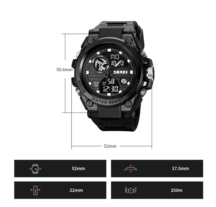 Чоловічий наручний годинник Skmei 2031 (Чорний) Вінниця - фото 11