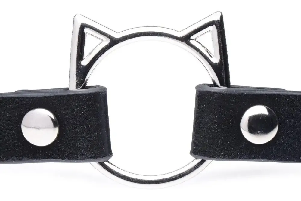 Чокер Master Series Kinky Kitty Ring Slim Choker - Black Львов - изображение 3