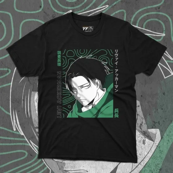 Футболка для підлітка хлопчика з принтом Атака Титанов Леви Акерман 3 Розмір 160 Anime10687 Дніпро