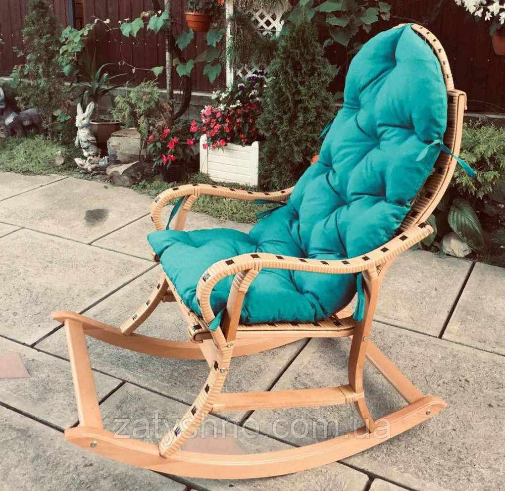 Кресло качалка с накидкой | кресло-качалка с подставкой для ног | кресло качалка на подарок Киев - изображение 4