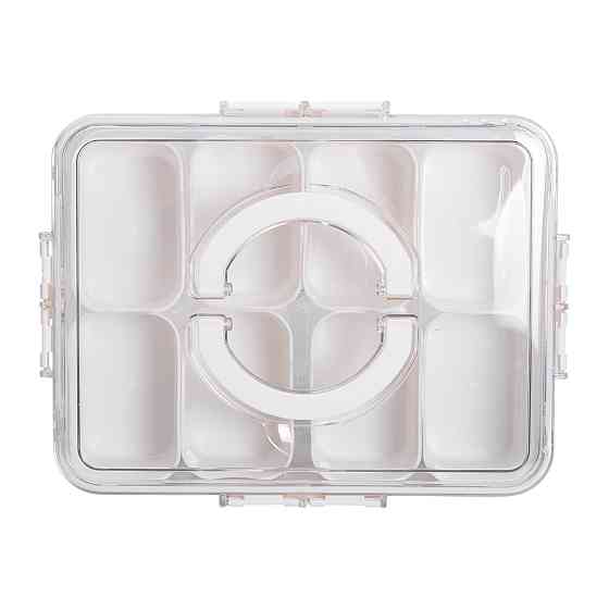 Yiwu Контейнер для їжі з 8 відсіками 31х24х7 см судок для їжі пластиковий 2.5 л Білий HP-27-3 Київ