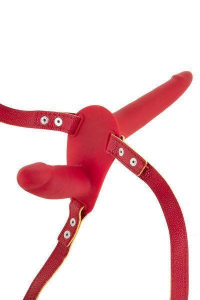 Двойной страпон Fetish Tentation Strap-On with Double Dildo Red Sex Aura Киев - изображение 4