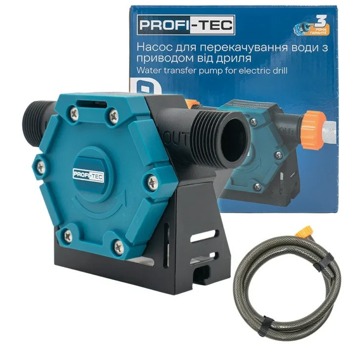 Насос для перекачки воды с приводом от дрели PROFI-TEC DPK3100, до 147,3 л/мин, 3/4″ Киев - изображение 1