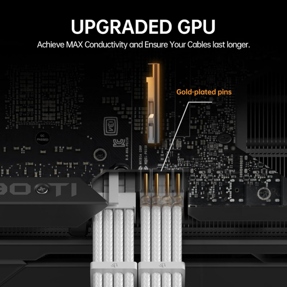 Комплект подовжувачів кабелів БЖ AsiaHorse 16AWG 30 см, 24-pin ATX, 4+4-pin CPU, 2×6+2-pin PCI-E, оплетка, гребінці Київ